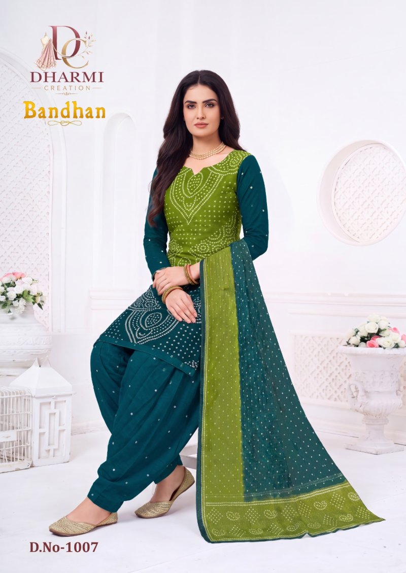 Bandhan Vol 1 By Dharmi Cotton Printed Dress Material 